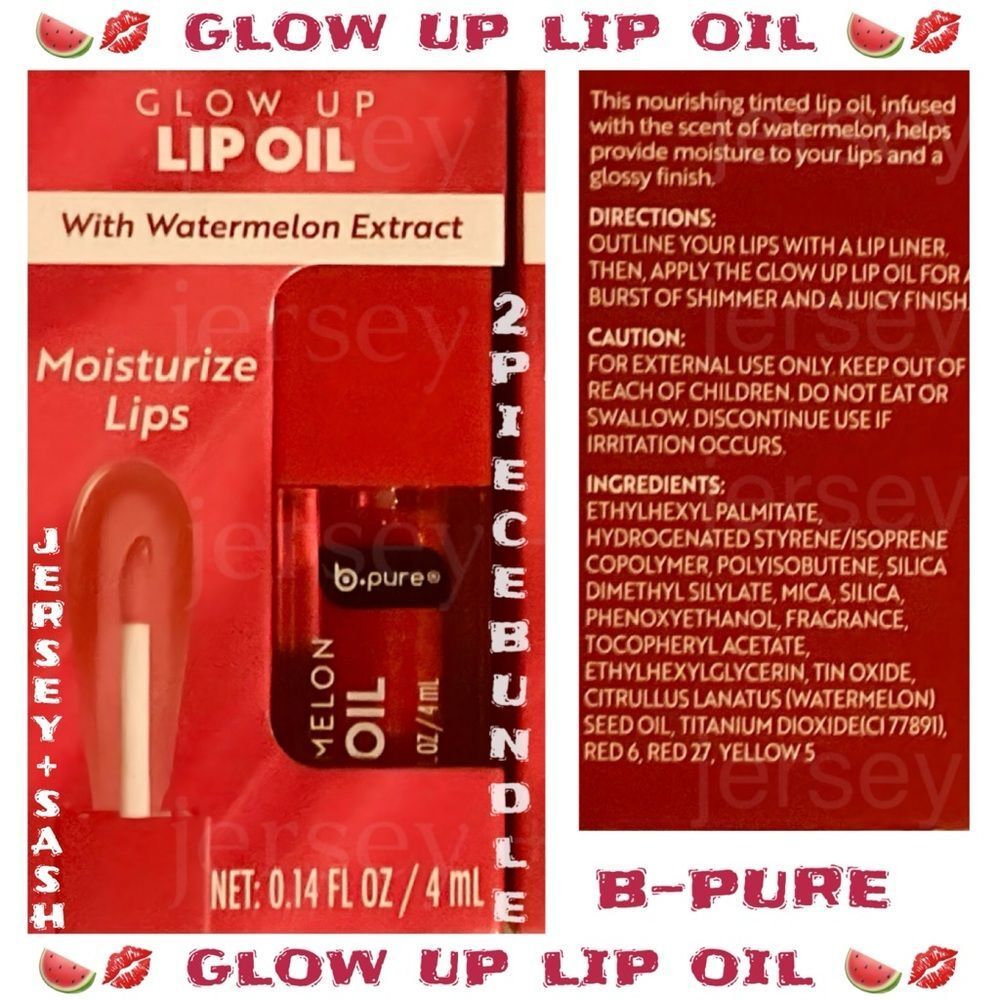 NIB 2X NOURISHING TINTED GLOW UP LIP OIL 🍉 WITH WATERMELON EXTRACT BUNDLE